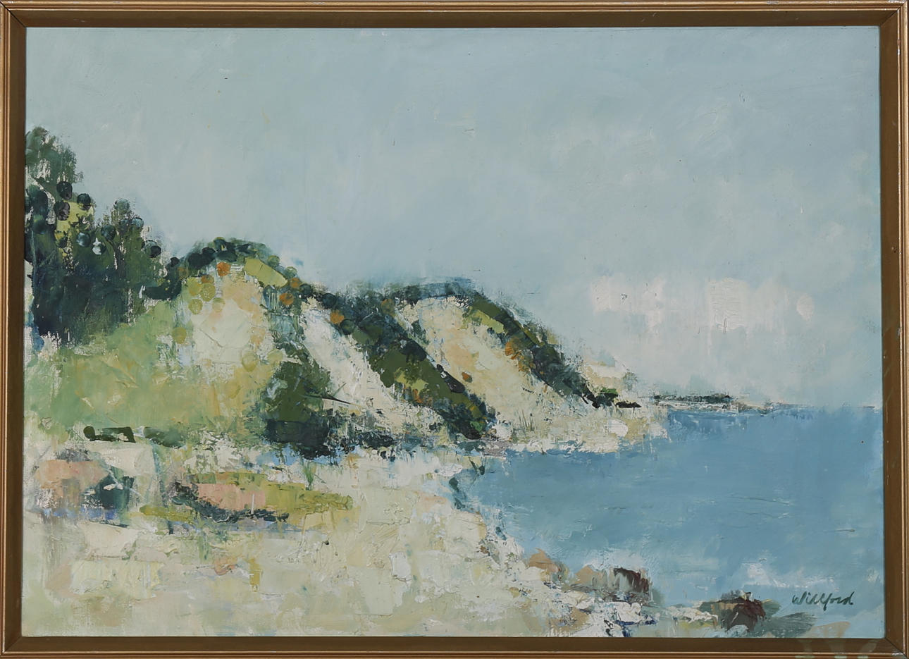 GUNNAR WILLFORD. "Backafafll", olja på duk, signerad Willford.