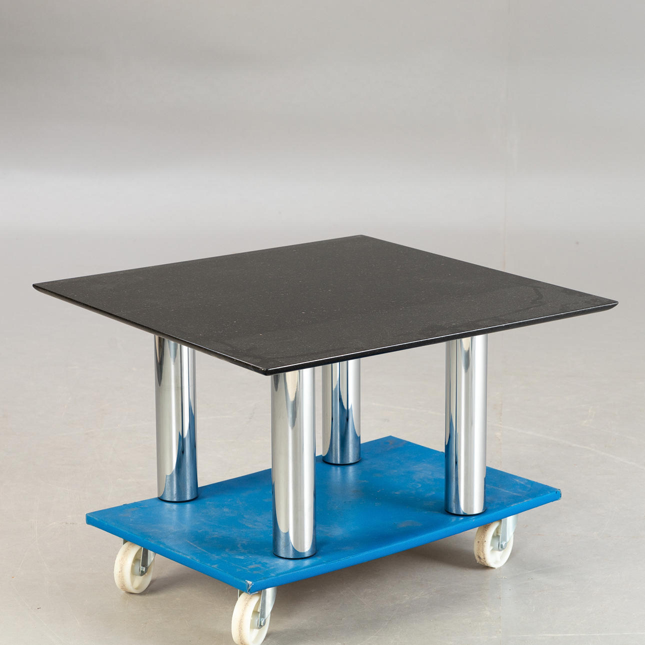 Square granite coffee table.