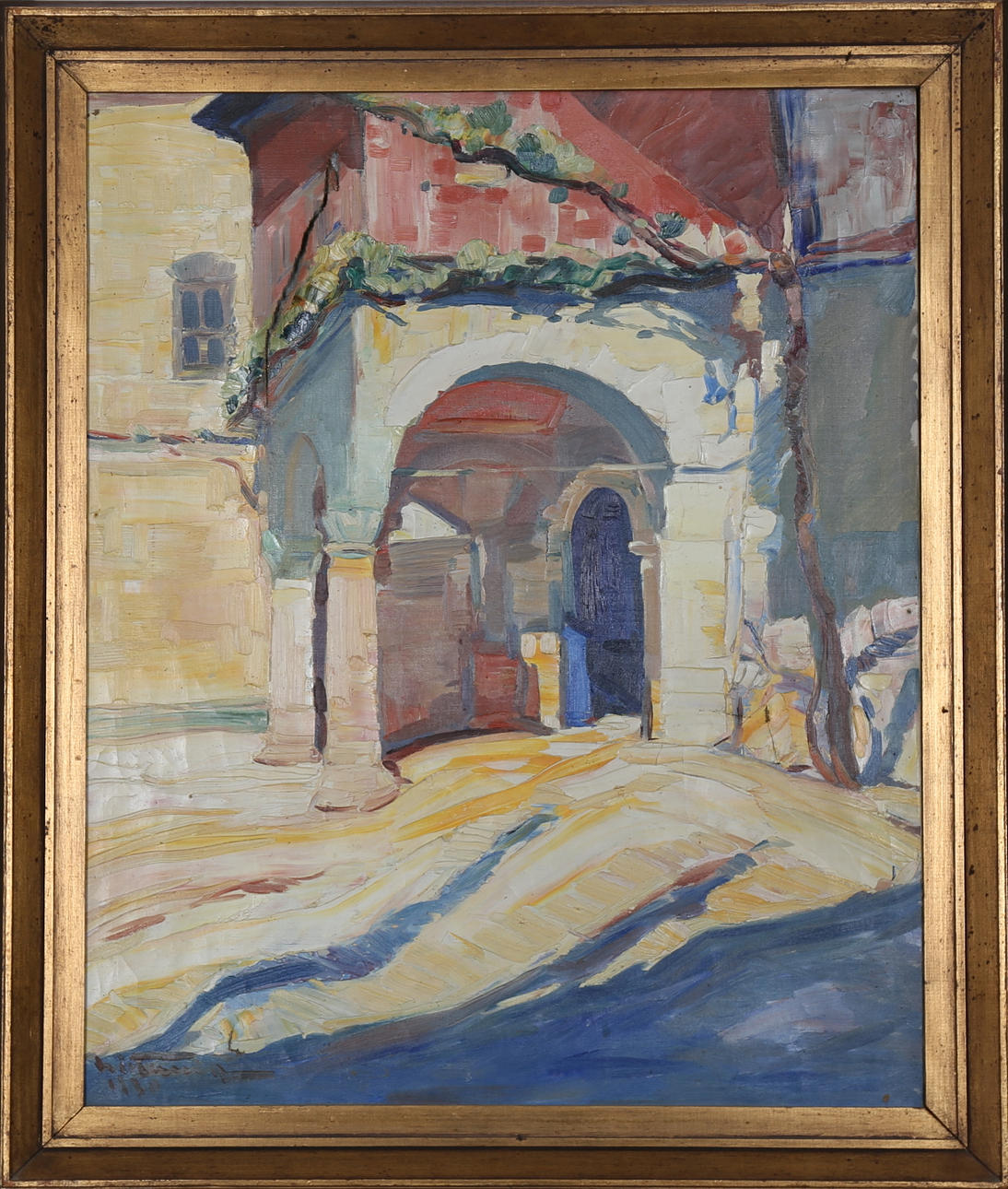 OIDENTIFIERAD KONSTNÄR. Motiv från Tirnowo, Bulgarien, olja på duk, Otydlig signatur och daterad 1930.