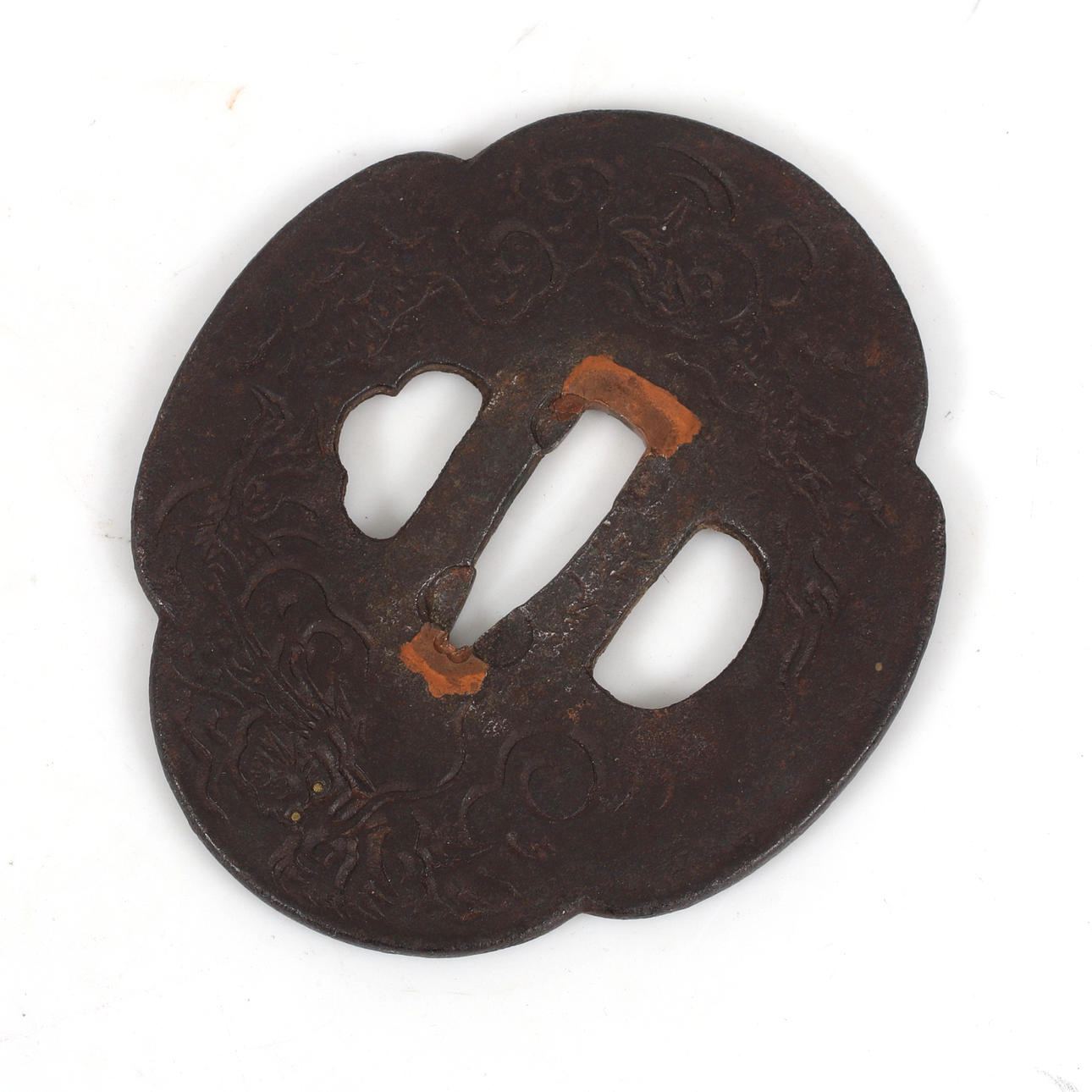 TSUBA, iron with gilded details, Japan.