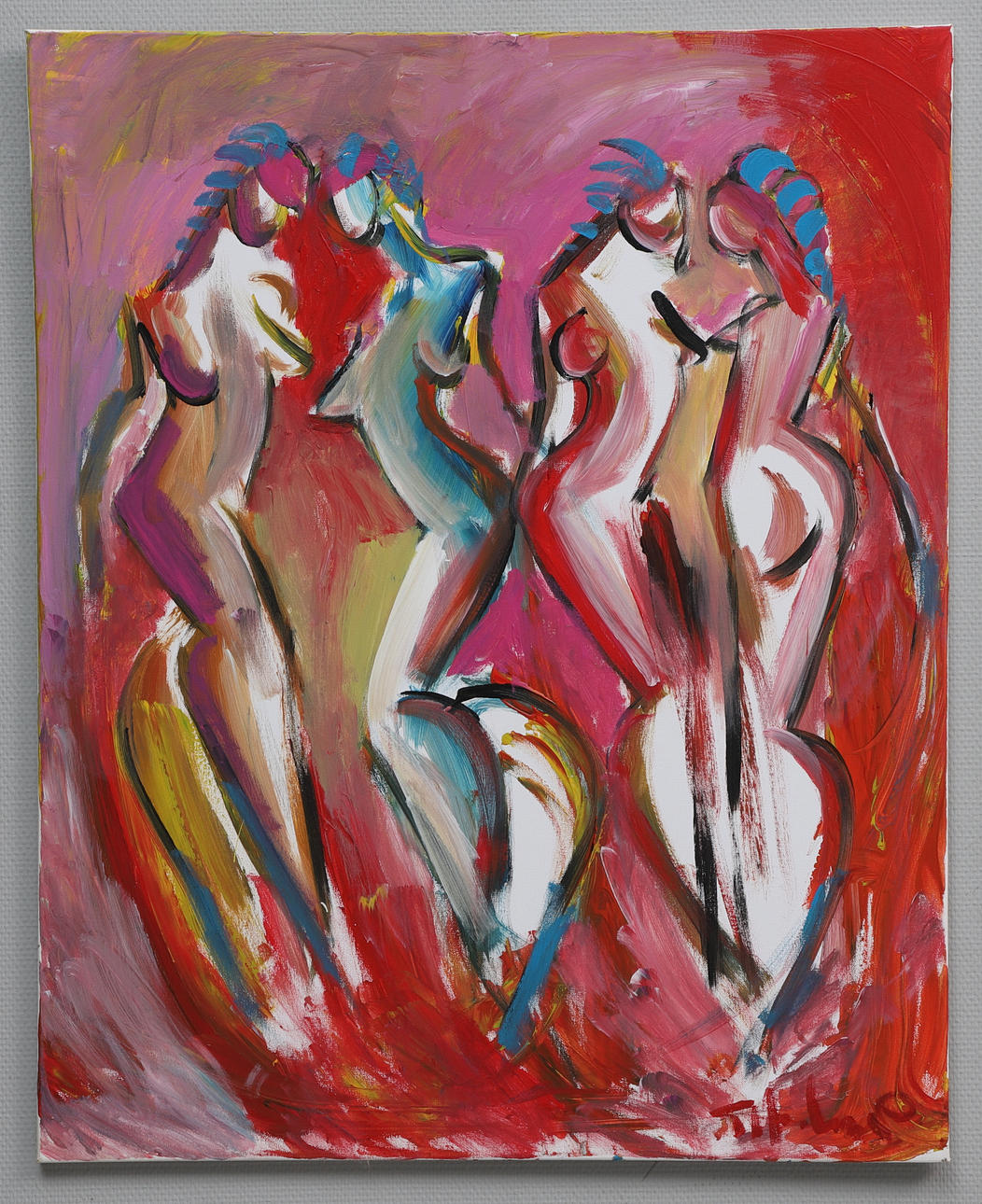 GÖRAN HAUSENKAMP. Oil on canvas, nude study, signed.