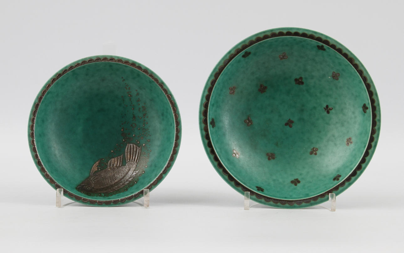 WILHELM KÅGE. Skålar, 2 st, "Argenta", Gustavsberg.