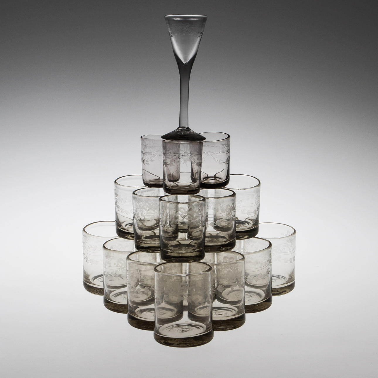 SERVIS, glas, 47 delar, "Antik", Reijmyre.