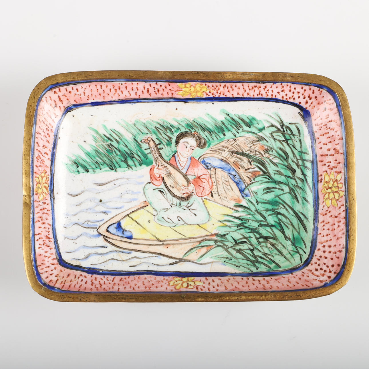 PLATE, cloisonne, China.