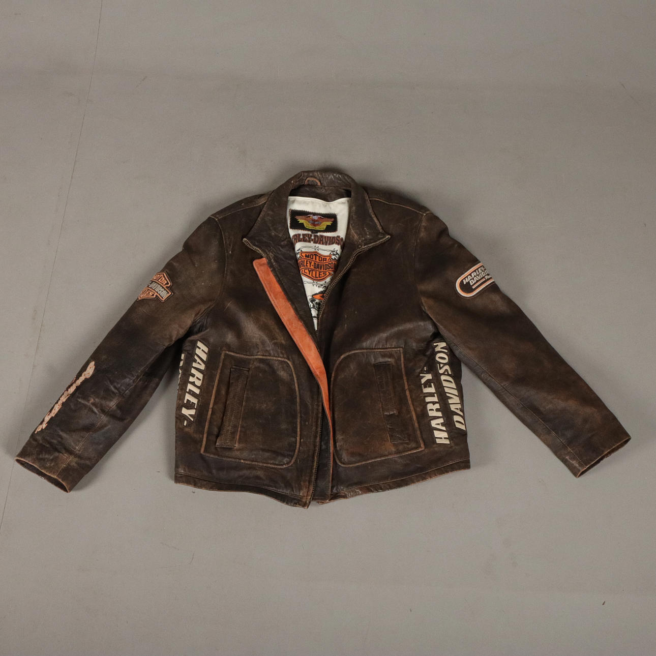 LÆDERJAKKE, "harley Davidson".