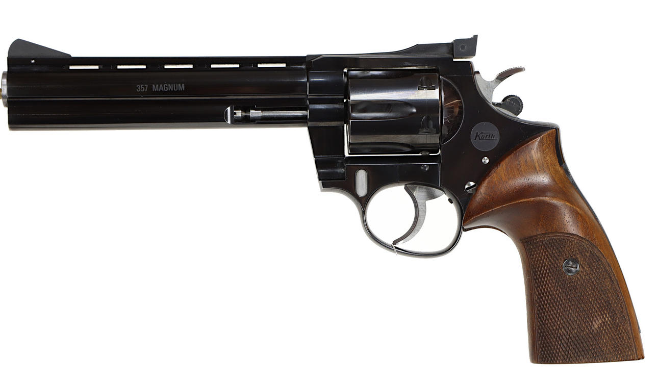 REVOLVER MED EXTRA TRUMMA, Double Action, fabrikat Korth, kaliber .357 ...