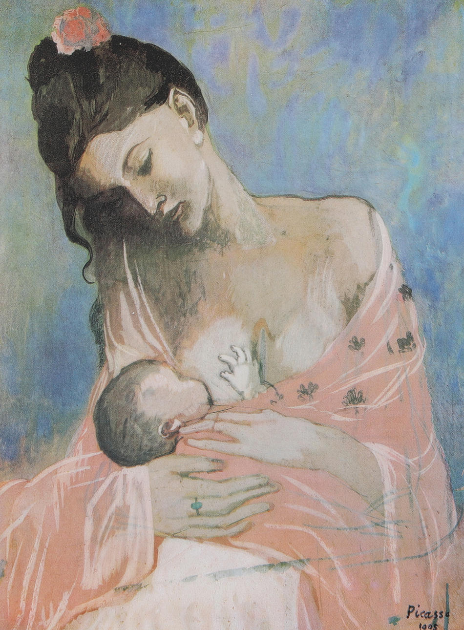 PABLO PICASSO. NACH. Offsetdruck, Mutter und Kind.