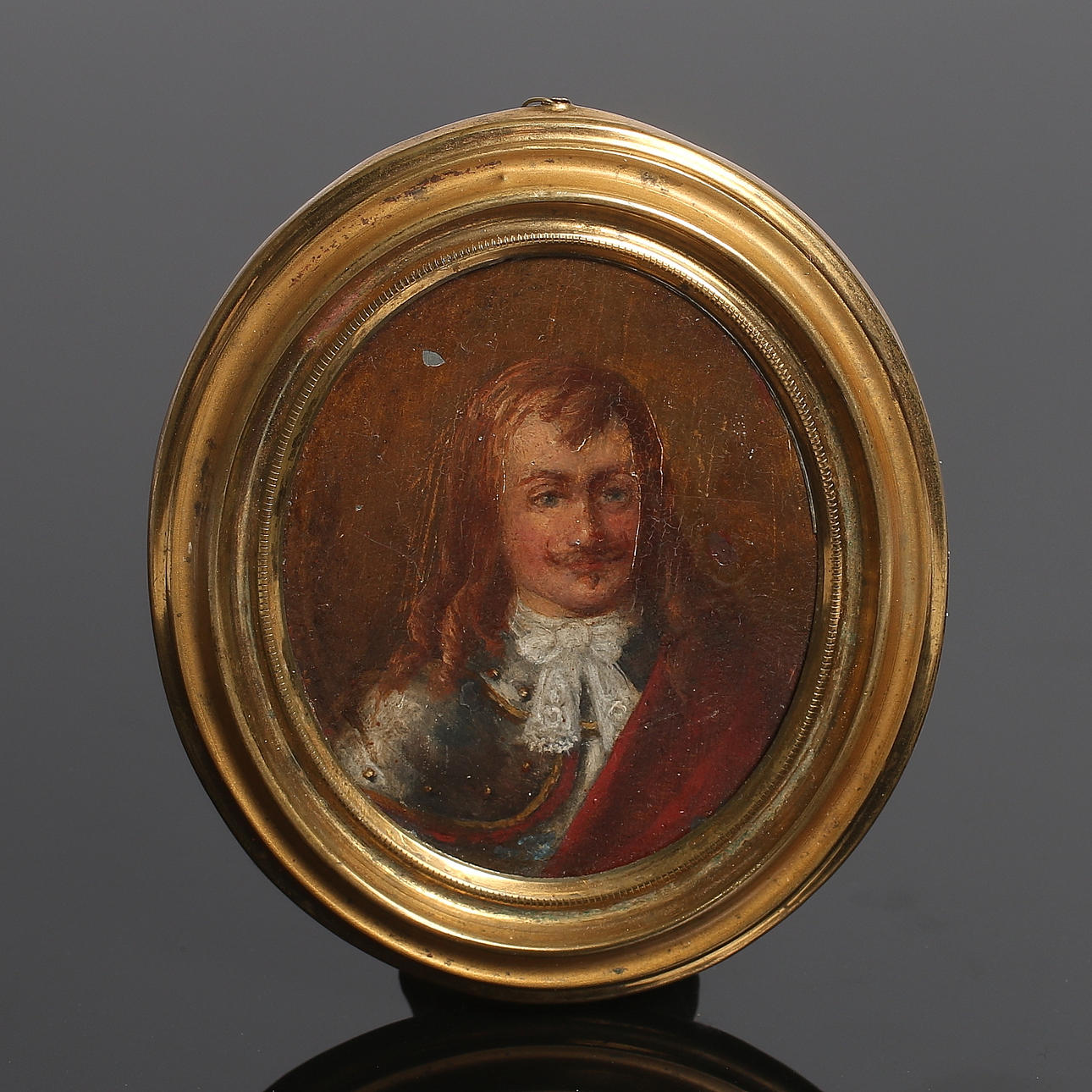 MINIATYRMÅLNING, olja på sten, tidigt 1800-tal.