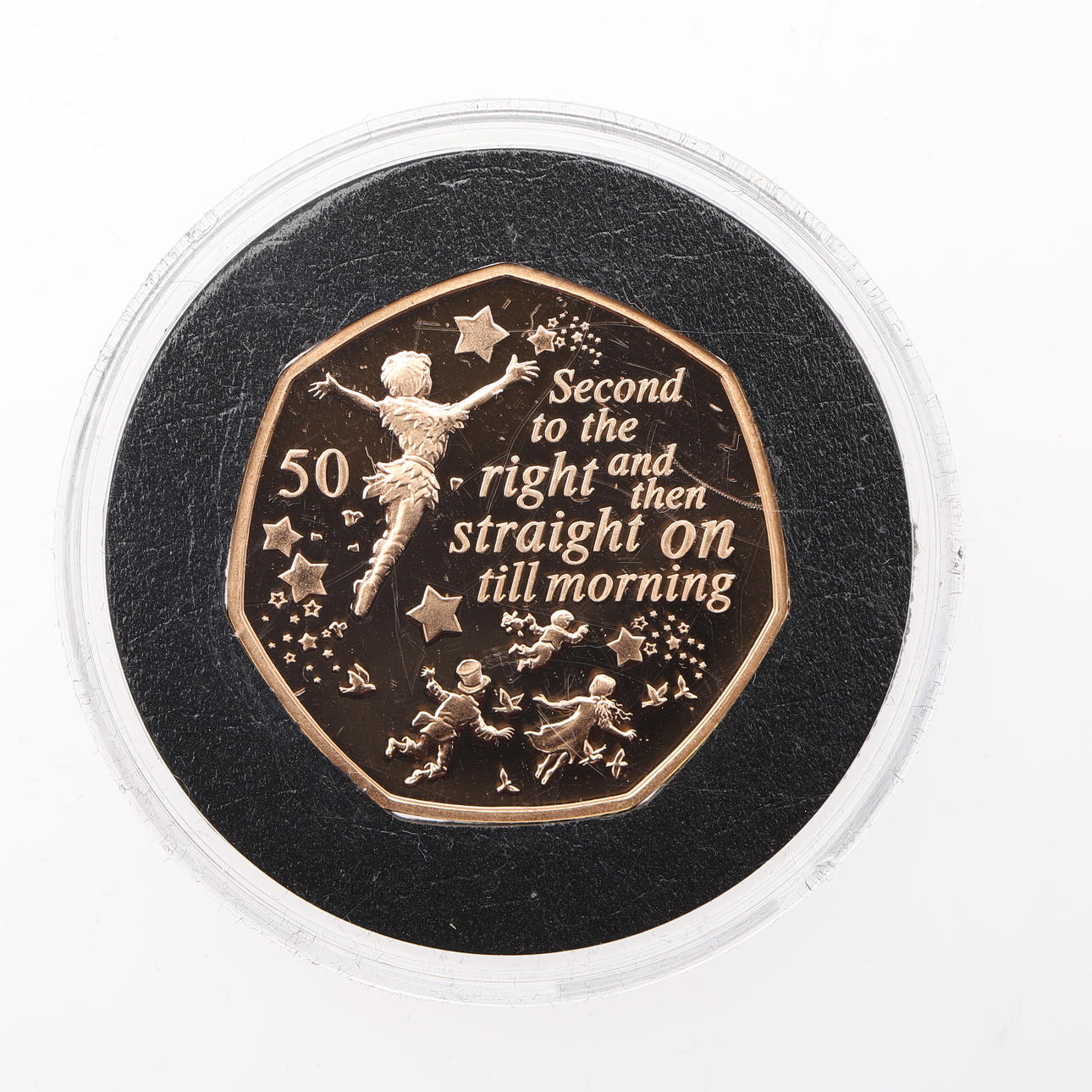 THE OFFICIAL PETER PAN GOLD PROOF 50P.