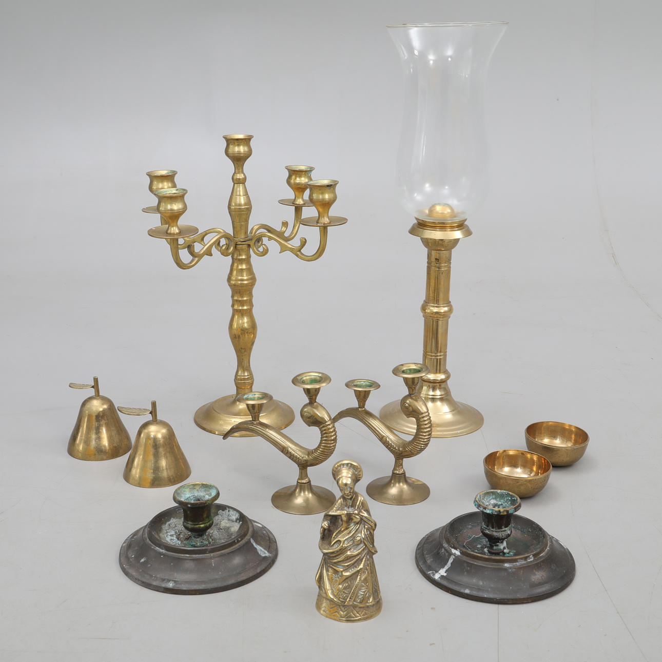 BRASS OBJECTS, 9 pcs.