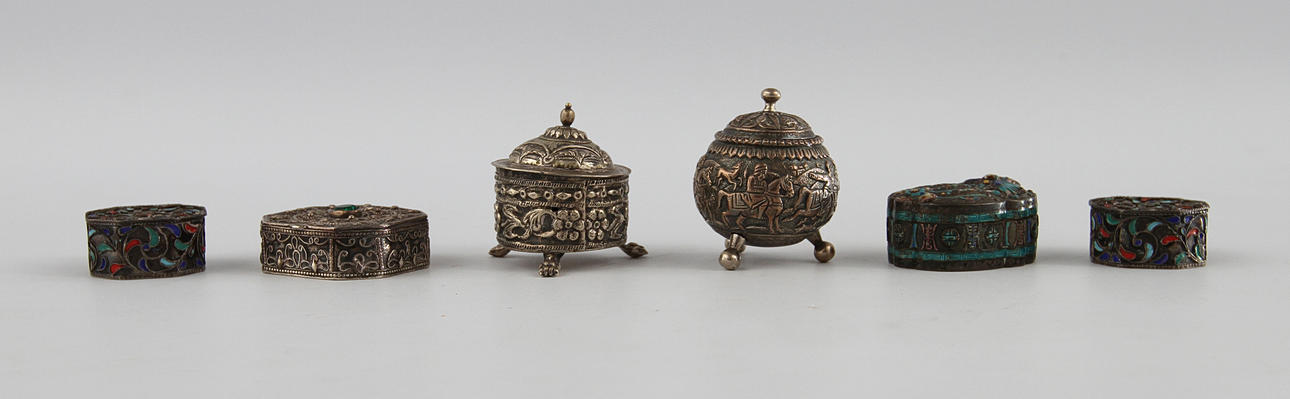 DOSOR, 6 st, silver, 1800/1900-tal. Ca 272 gram.