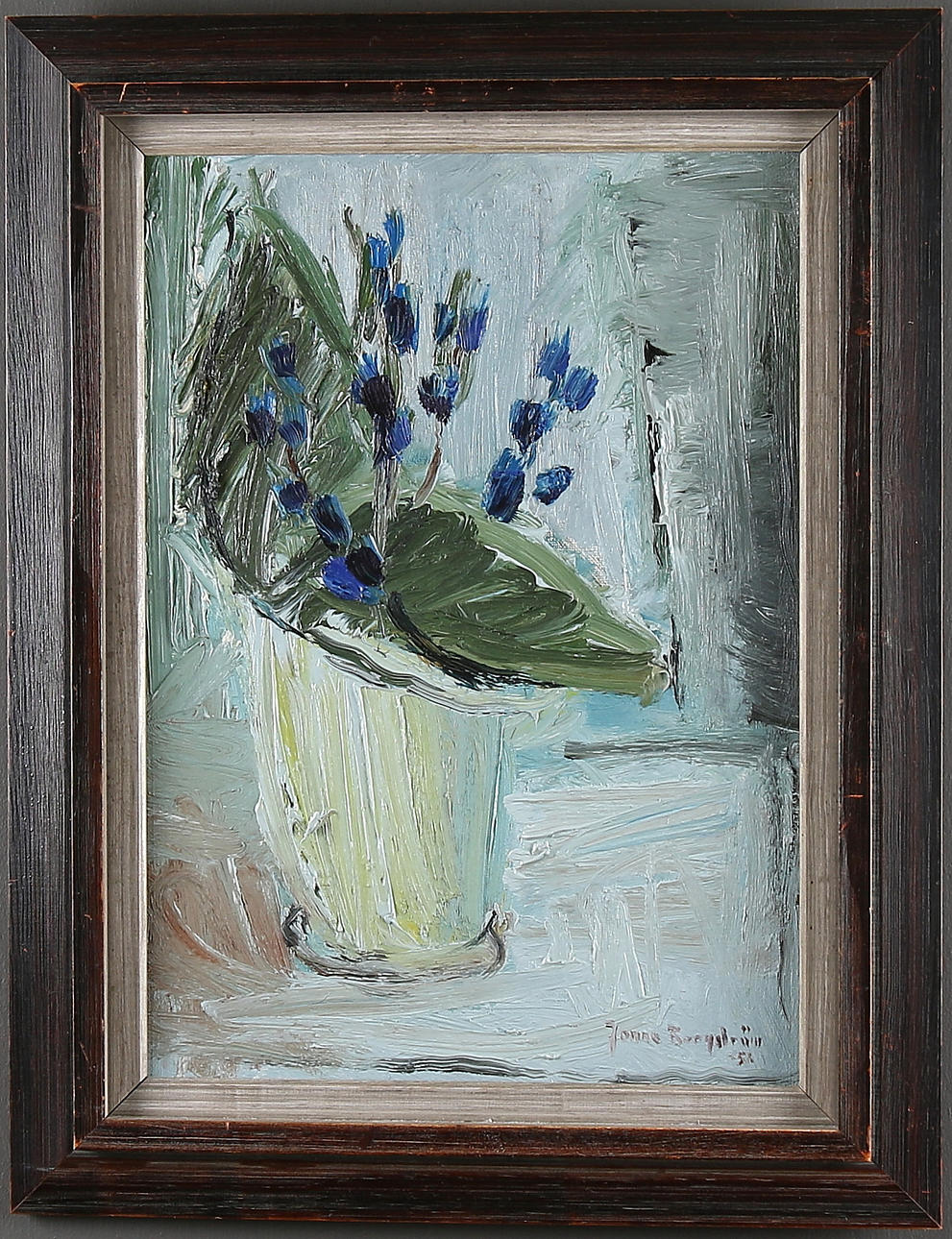 JONNE BERGSTRÖM. Olja på duk, stilleben. Signerad och daterad 53.