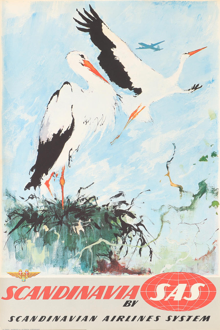 OTTO NIELSEN. Poster, Scandinavia, SAS.