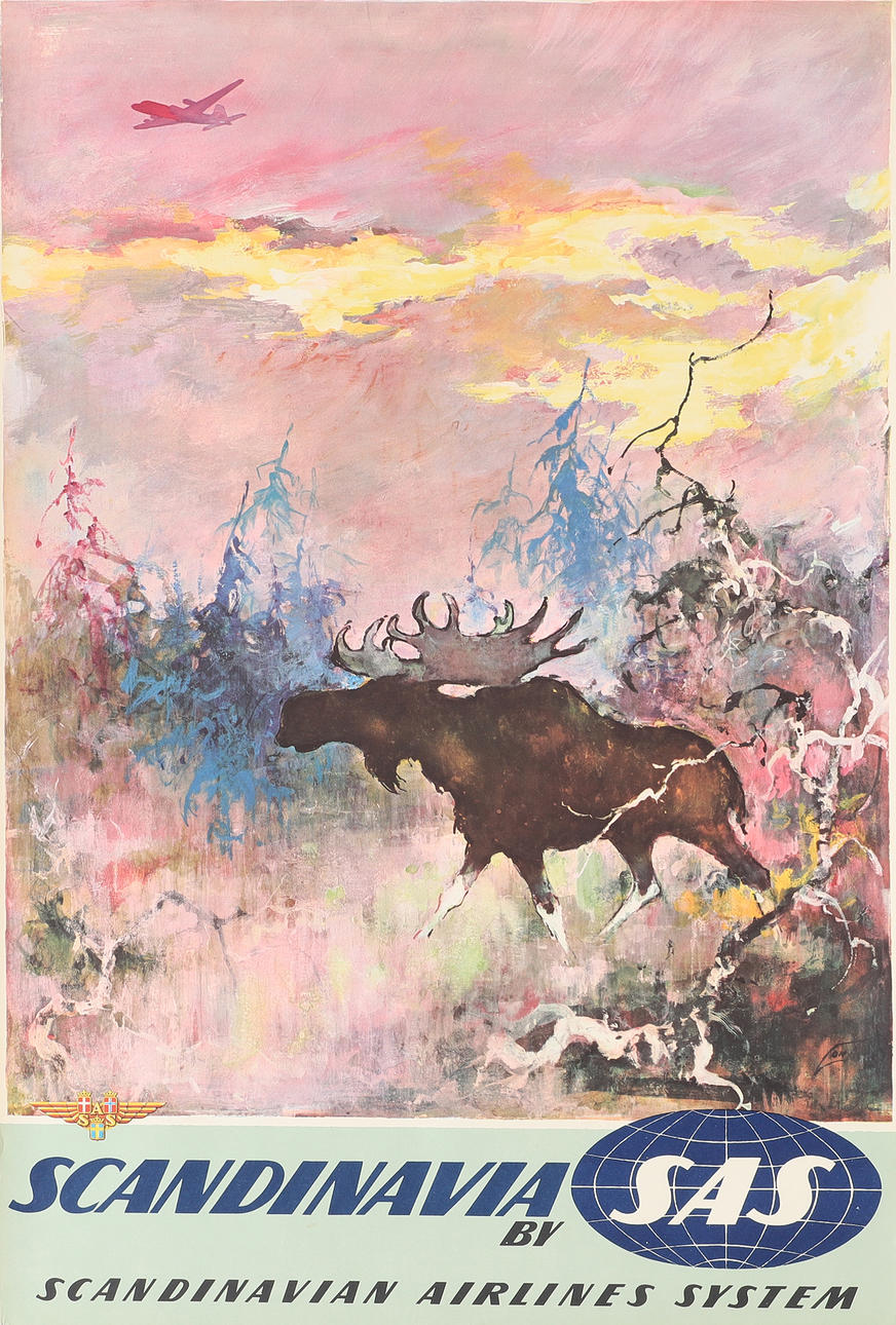 OTTO NIELSEN. Poster, Scandinavia, SAS.