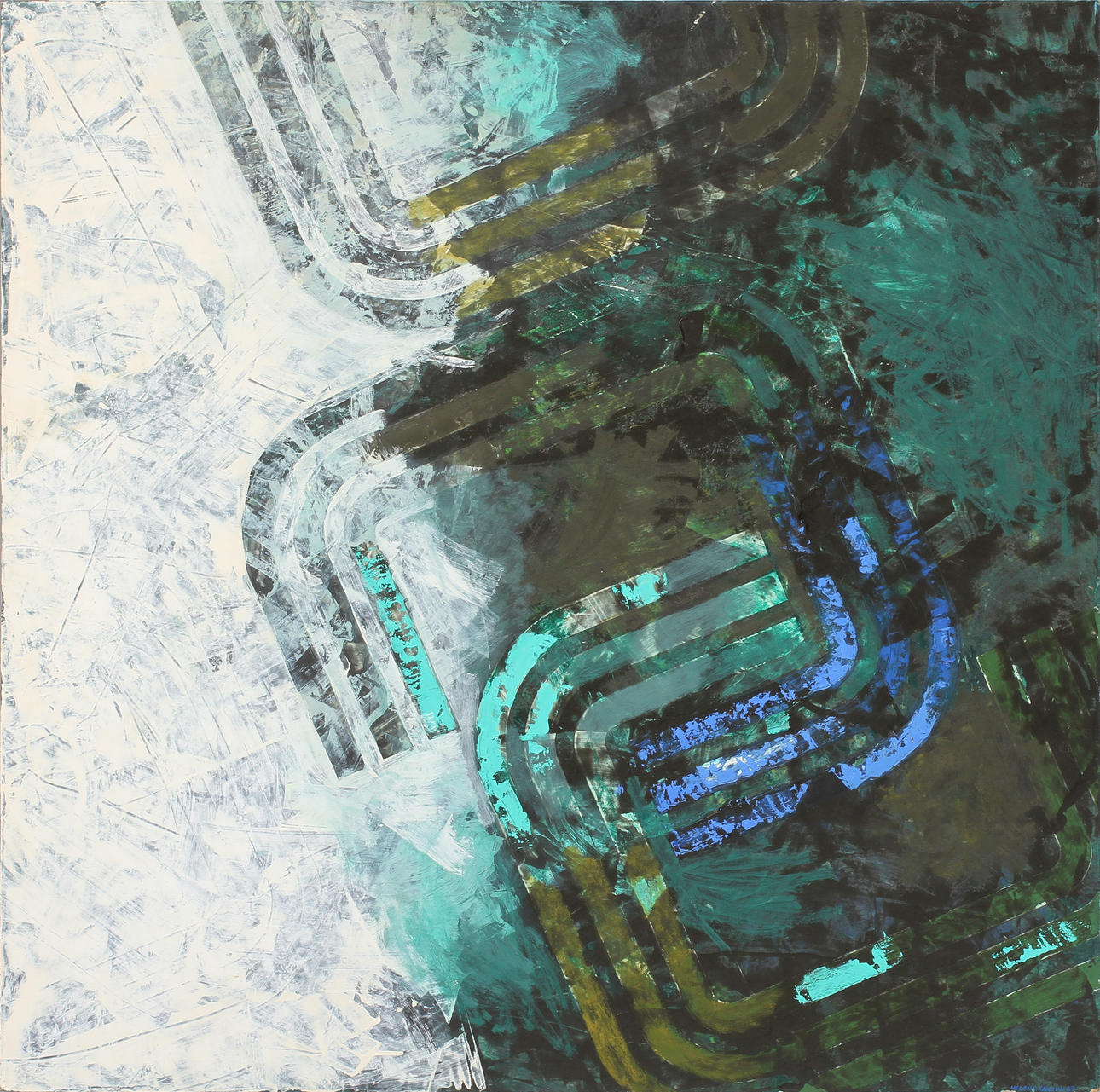 HELENE RANDIN. Komposition, olja på masonit.