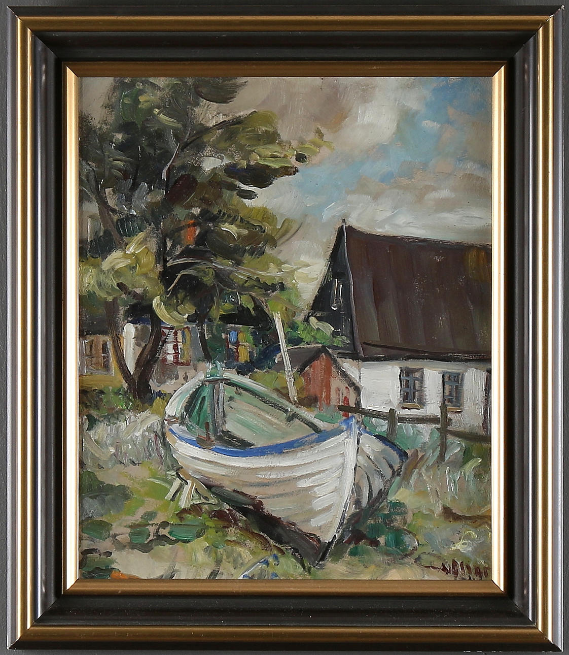 ANDERS OLSON. Olja på pannå, signerad.