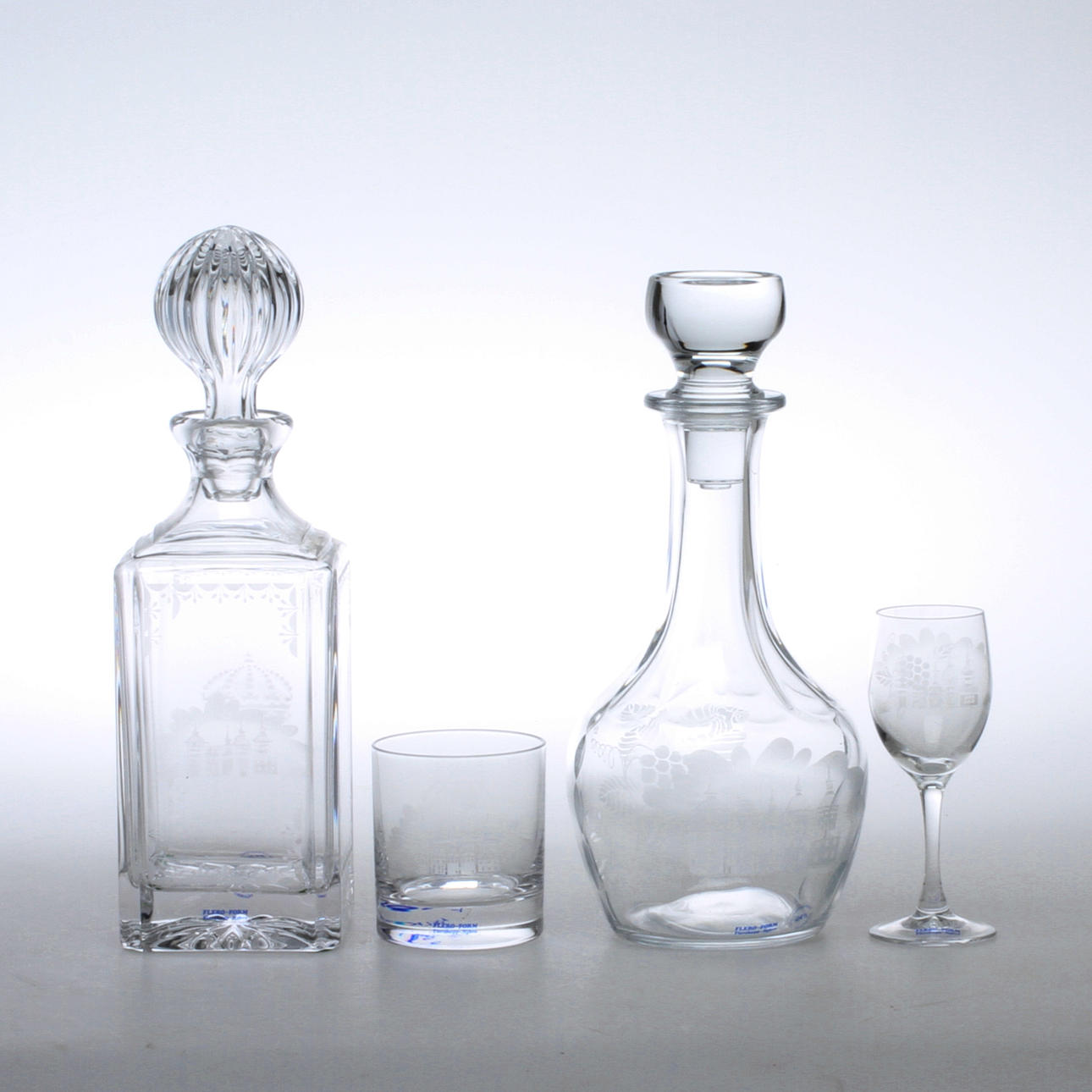 SERVISDELAR, 13 delar, glas, Jens Leek, Flero-Form, Nybro.