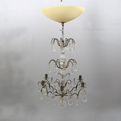 LJUSKRONA MED LJUSPLAFOND, 6 armar, barockstil, 1900-talets första ...