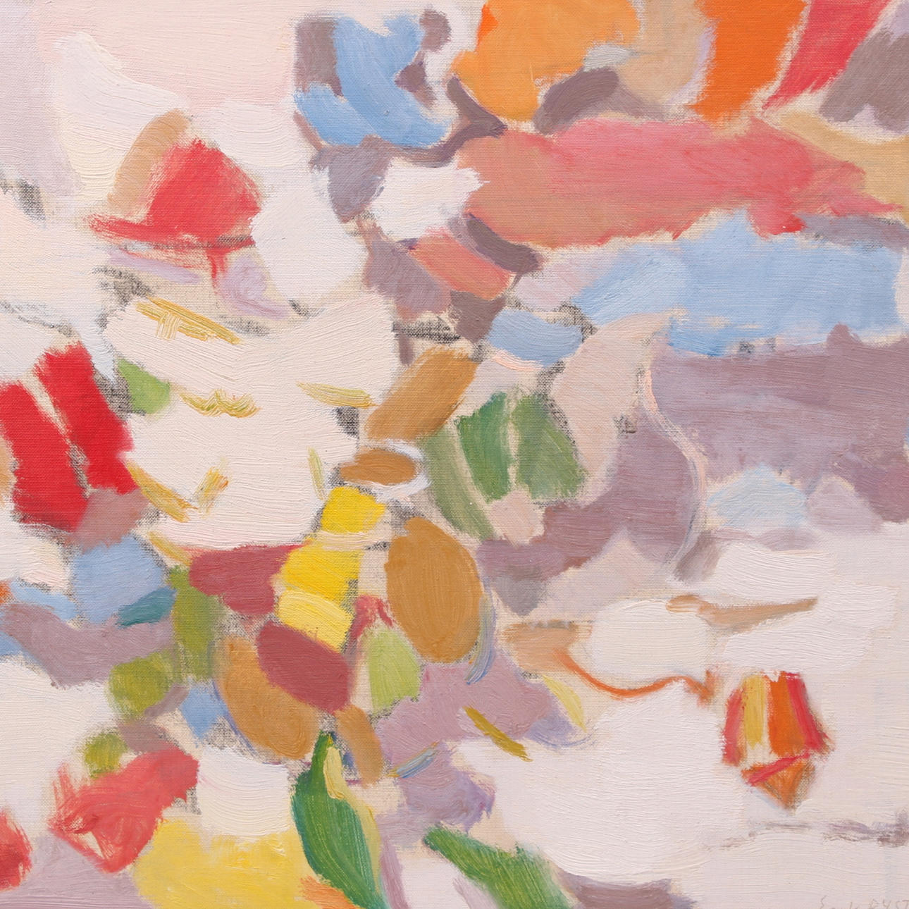 ERIK BYSTRÖM. Olja på pannå, "Blomstervision", signerad.