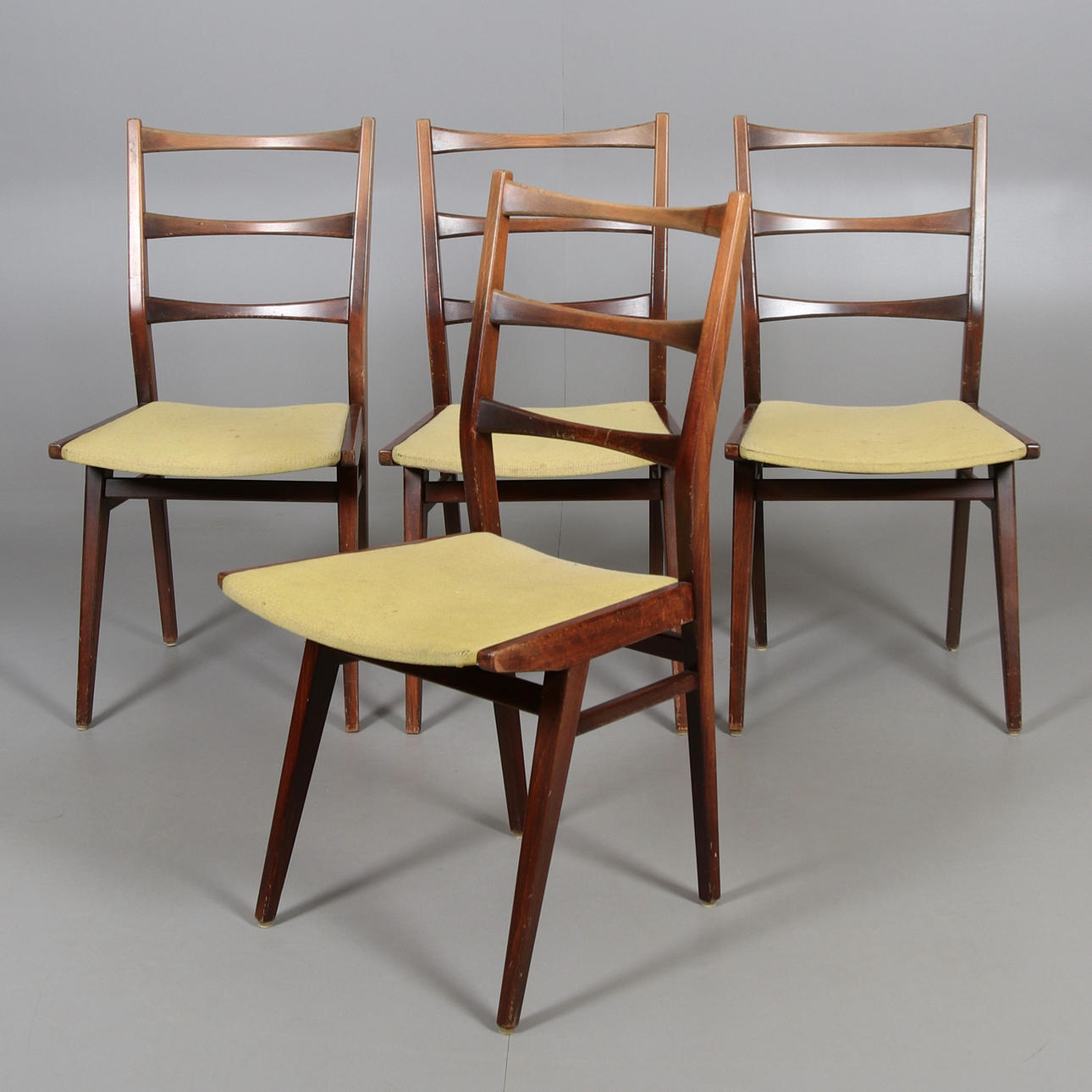 STOLAR, 4 st, teak, tyg, 1960-tal.