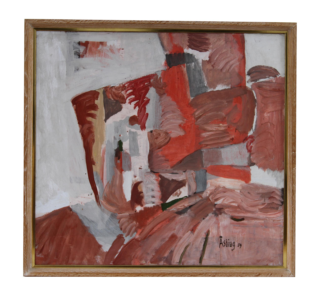 LENNART ÅSLING. Olja på pannå. "Klippor", signerad-59.