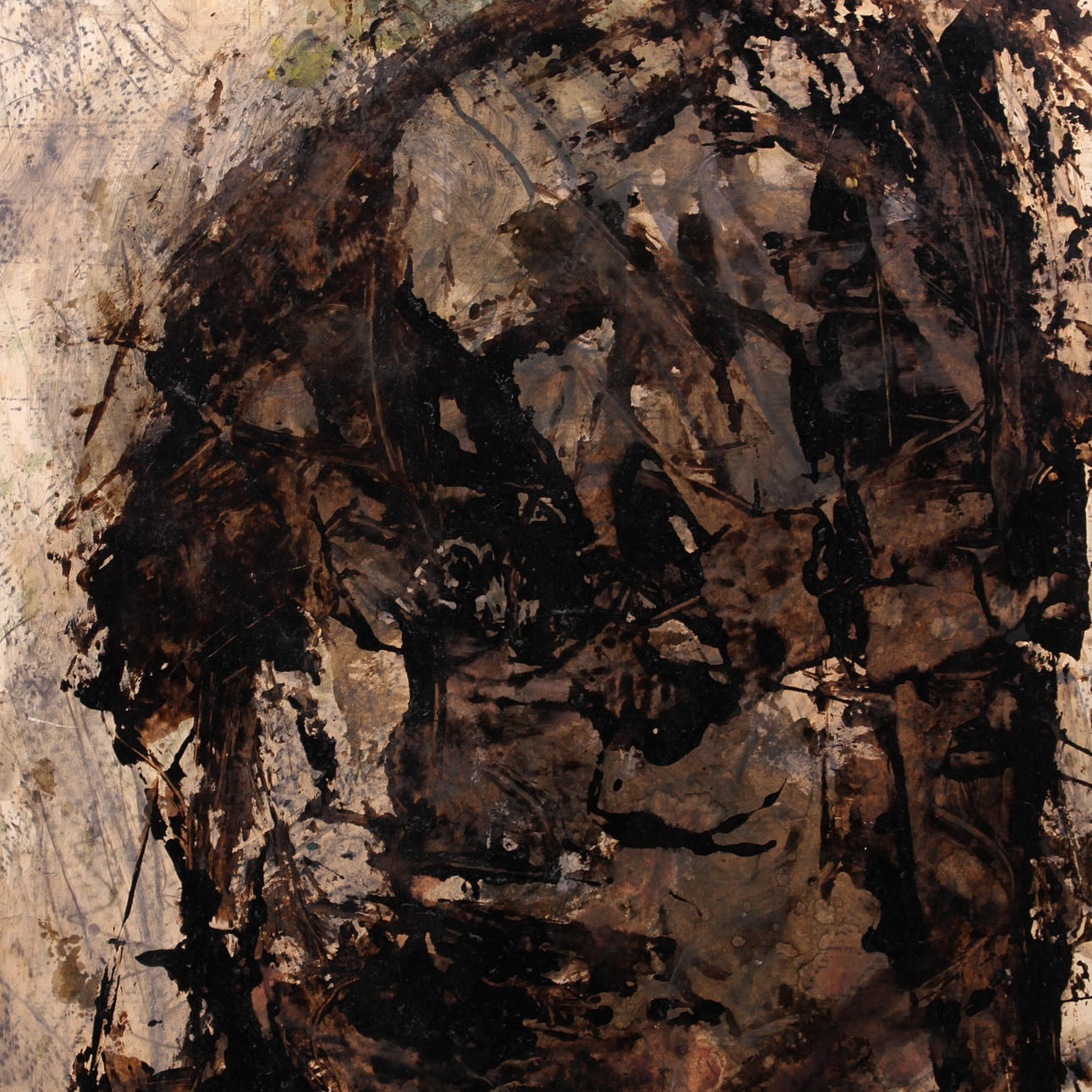 MALTE TOLF NYBERG. Blandteknik på papp/pannå, komposition, signerad XII.