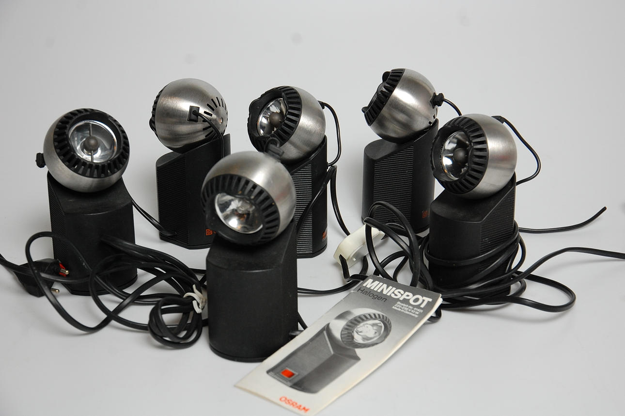 MINISPOT, 6 st Halogen, Osram, 1970-tal.