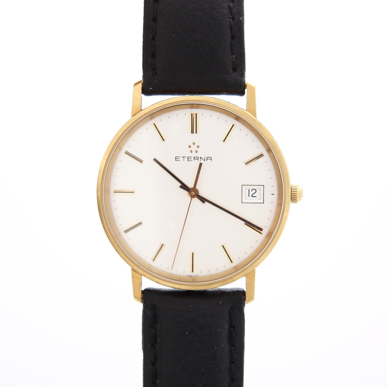 WRIST WATCH, Eterna, 18K gold, quartz, date.