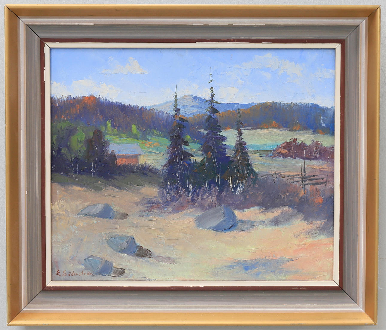 OIDENTIFIERAD KONSTNÄR. olja på duk, signerad E. Söderström.