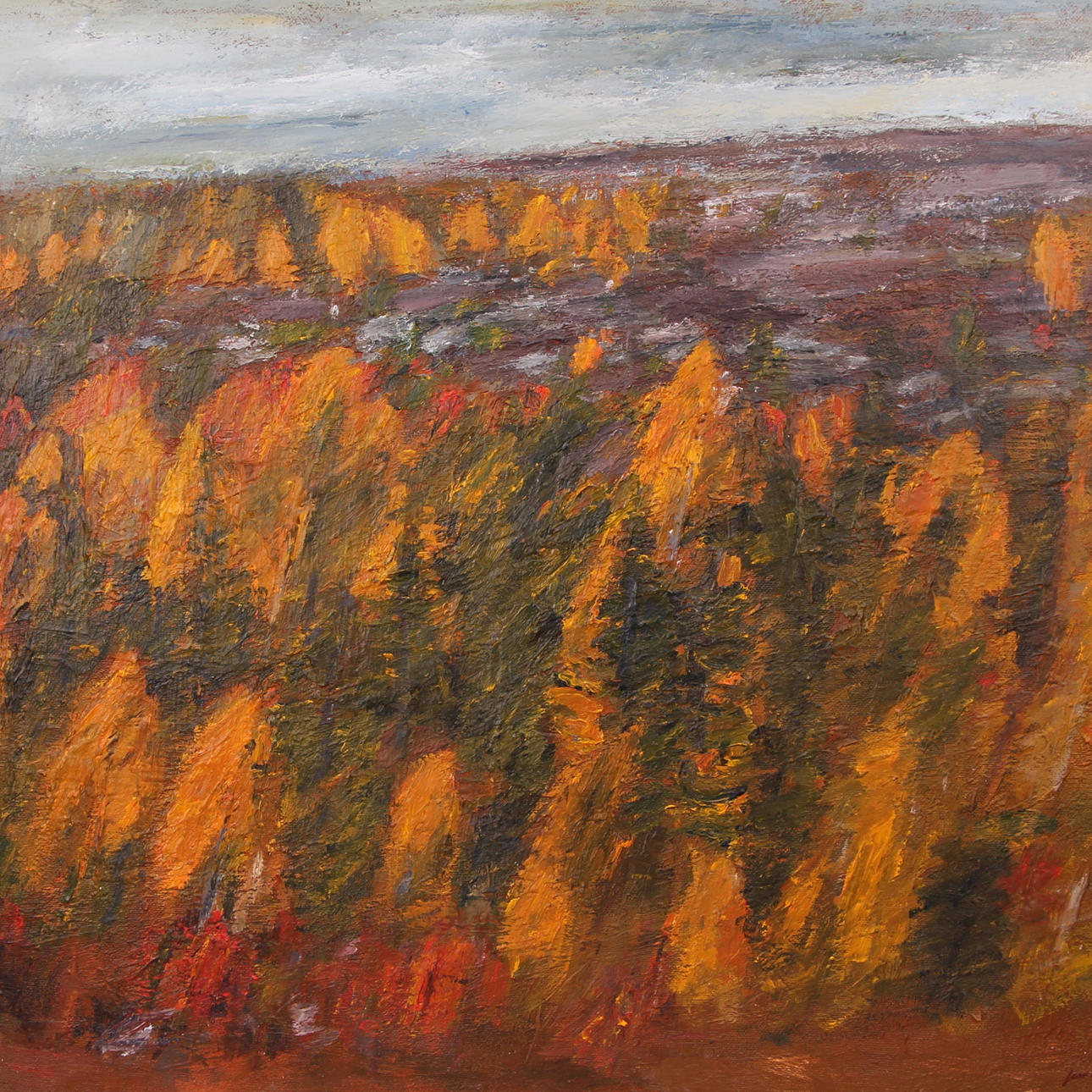 JEAN RAGNAR. Olja på pannå, "Höstträd", signerad.