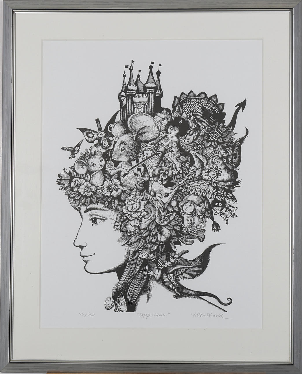 HANS ARNOLD. "Sagoprinsessa", Litografi nr 116/150, signerad.