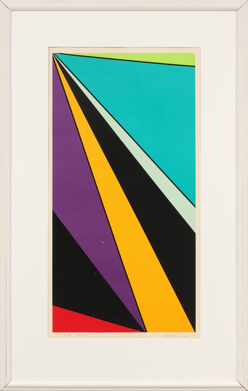 OLLE BAERTLING. Geometrisk komposition, färgserigrafi, signerad, E/A 1962-74.