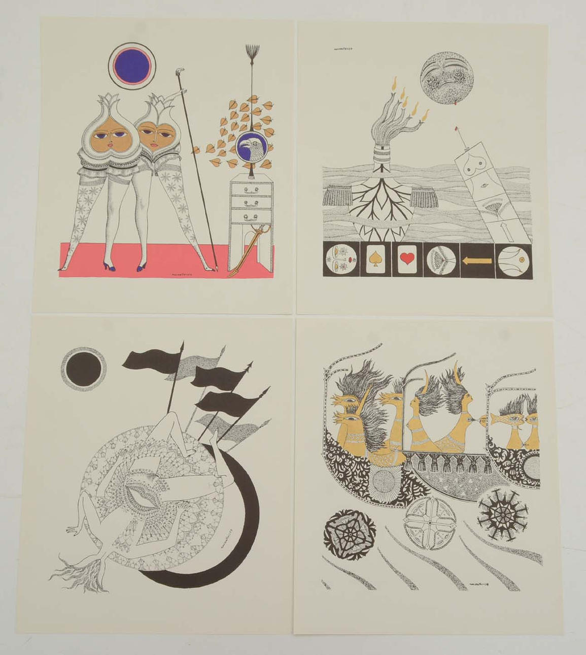 MAX WALTER SVANBERG. Lithographic print, 4 pcs.