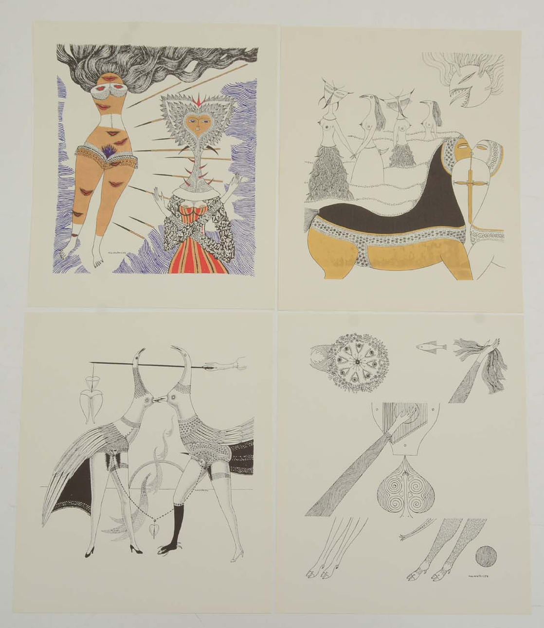 MAX WALTER SVANBERG. Lithographic print, 4 pcs.