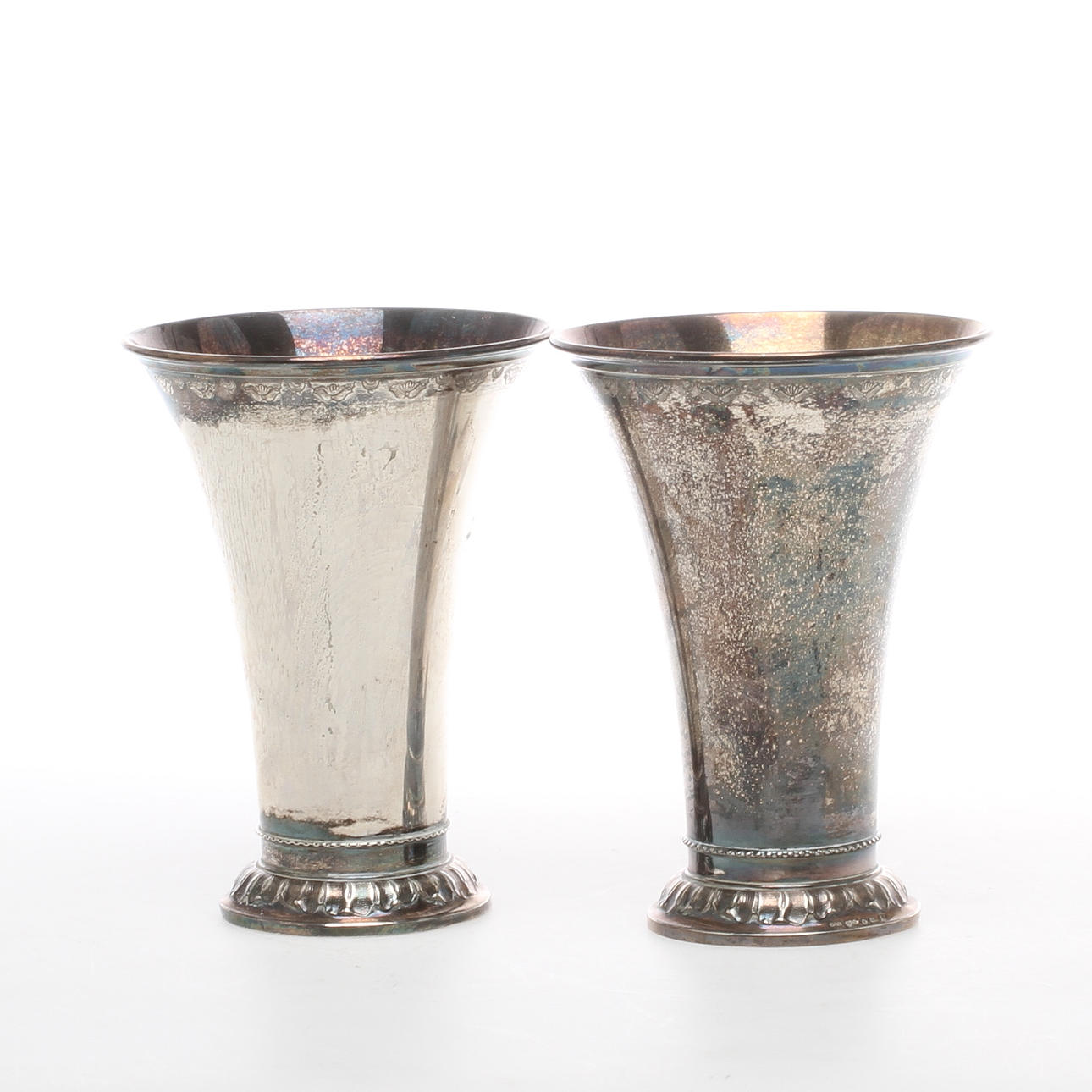 POKALER 2 st, silver, GAB Stockholm 1942/1944.
