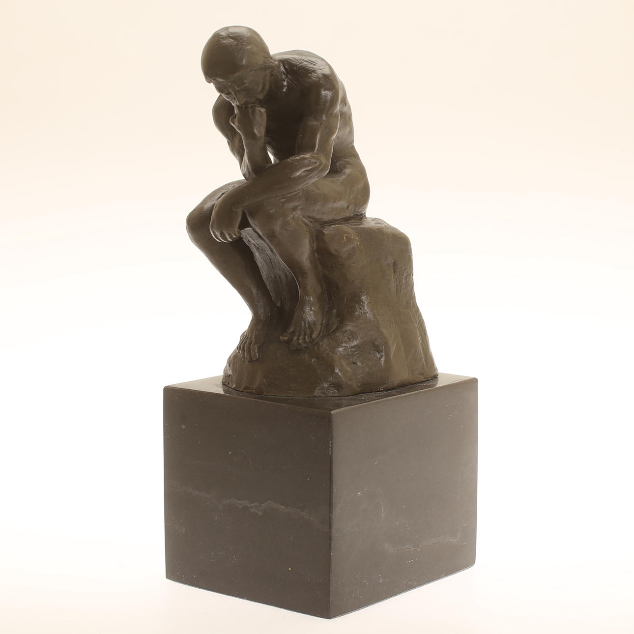 SKULPTUR, efter Auguste Rodin, "Tænkeren", bronze.