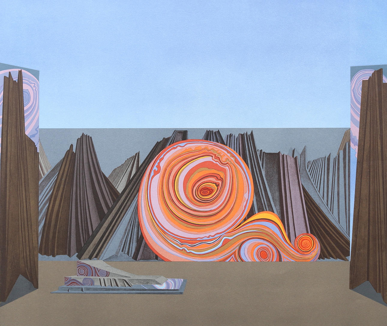 WOLFGANG HUTTER. Composition, color lithograph, signed and dated, Hutter -74.