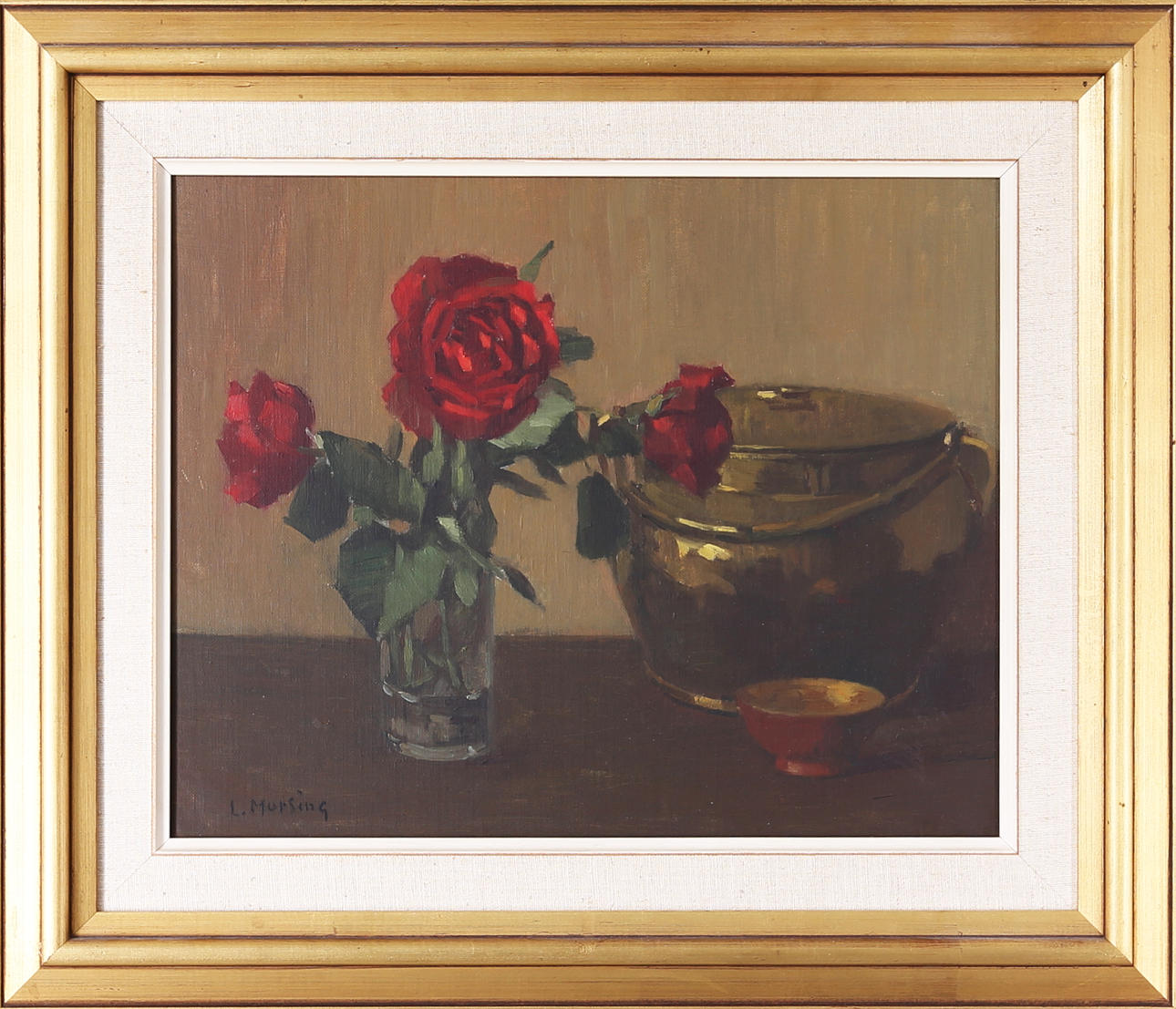 LEOPOLD MORSING. Stilleben, olja på pannå, signerad L. Morsing.