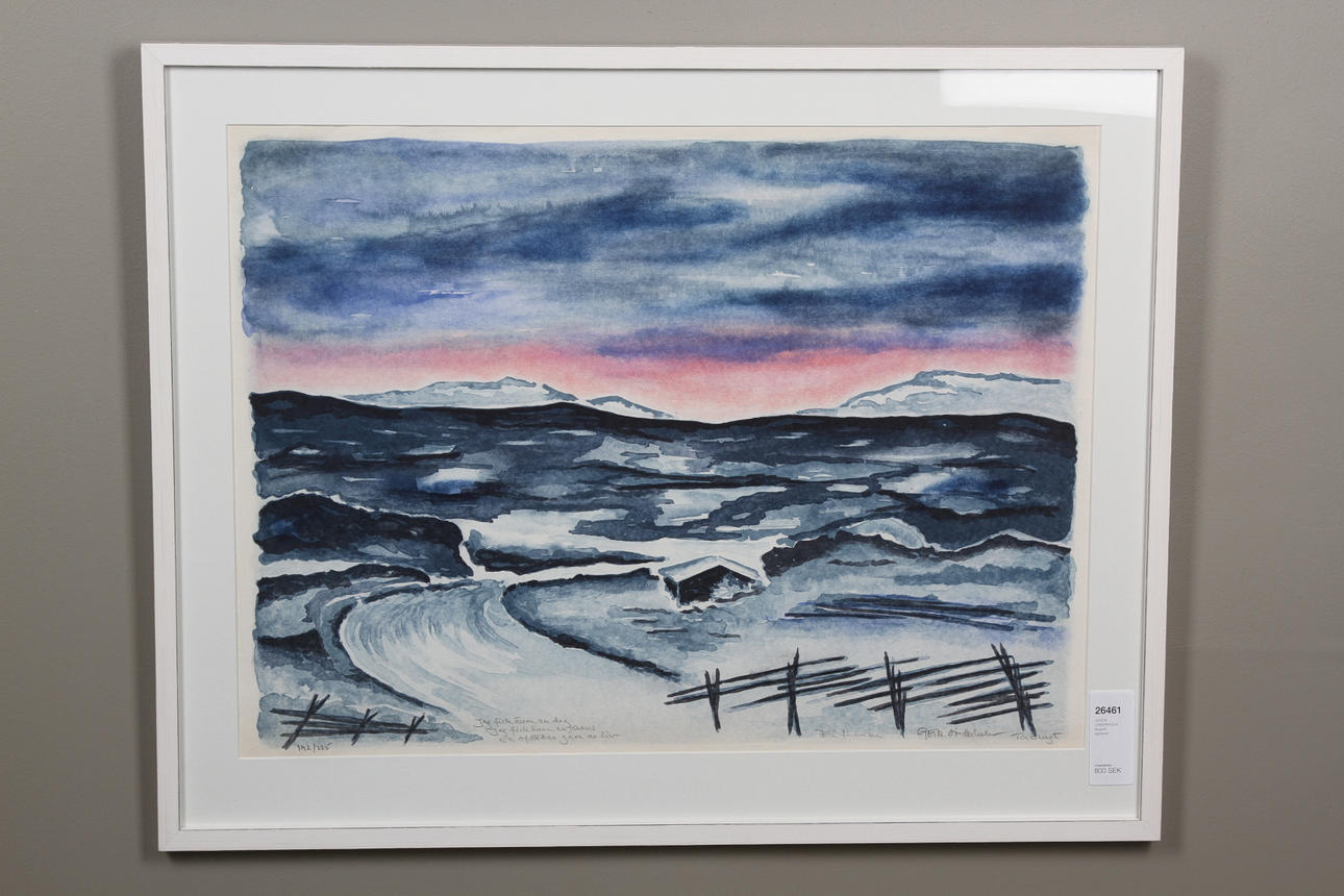 GÖSTA LINDERHOLM. litografi, signerad.