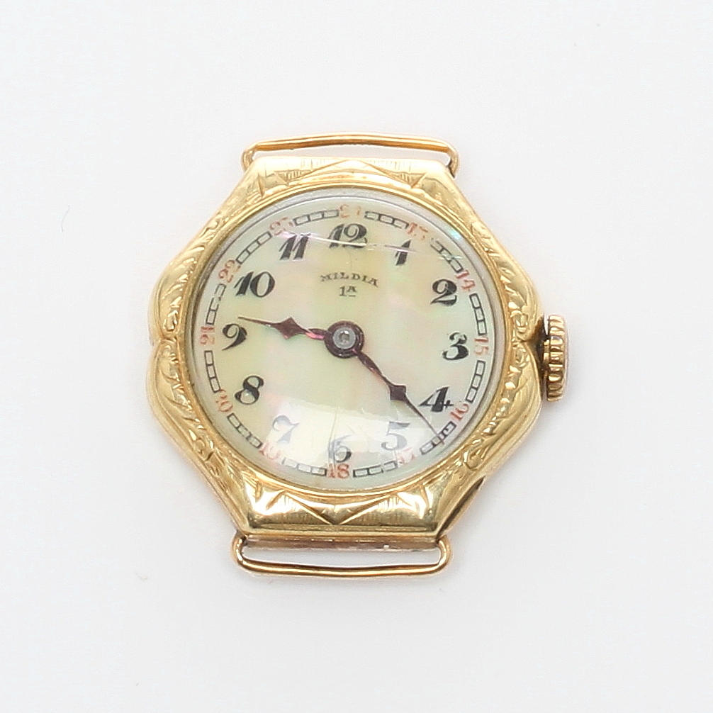 ARMBANDSUR, urtavla märkt Mildia, boett 14k guld.