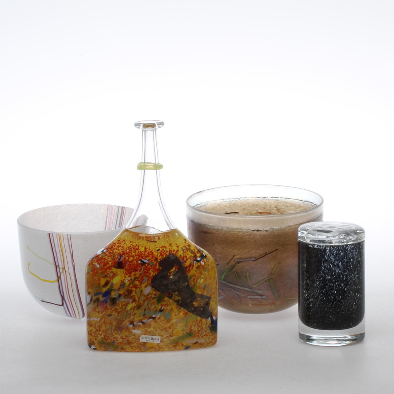 PARTI GLAS, 4 delar, Bertil Vallien, Kosta Boda.