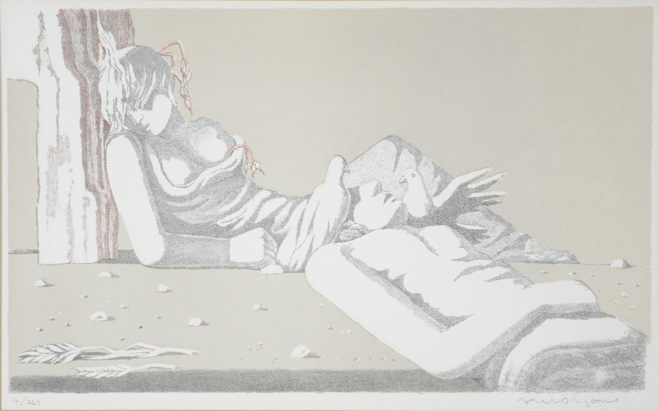 AXEL OLSON. Färglitografi.