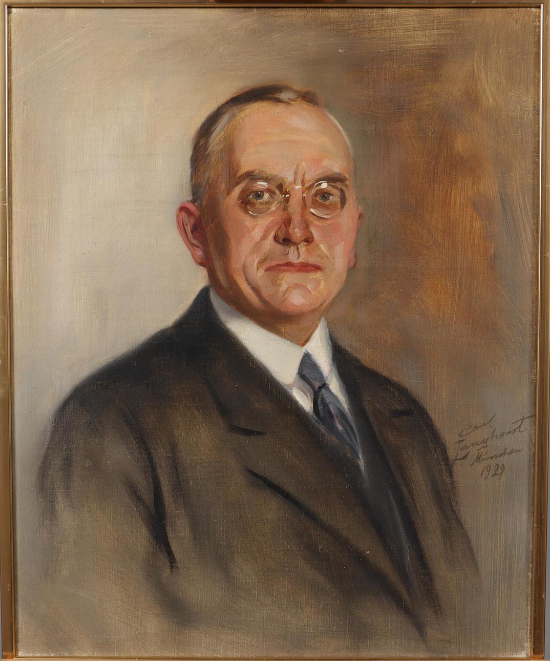 CARL LANGHORST (1867-1959), oil on canvas, portrait, signed and dated 1929, 65x52 cm.