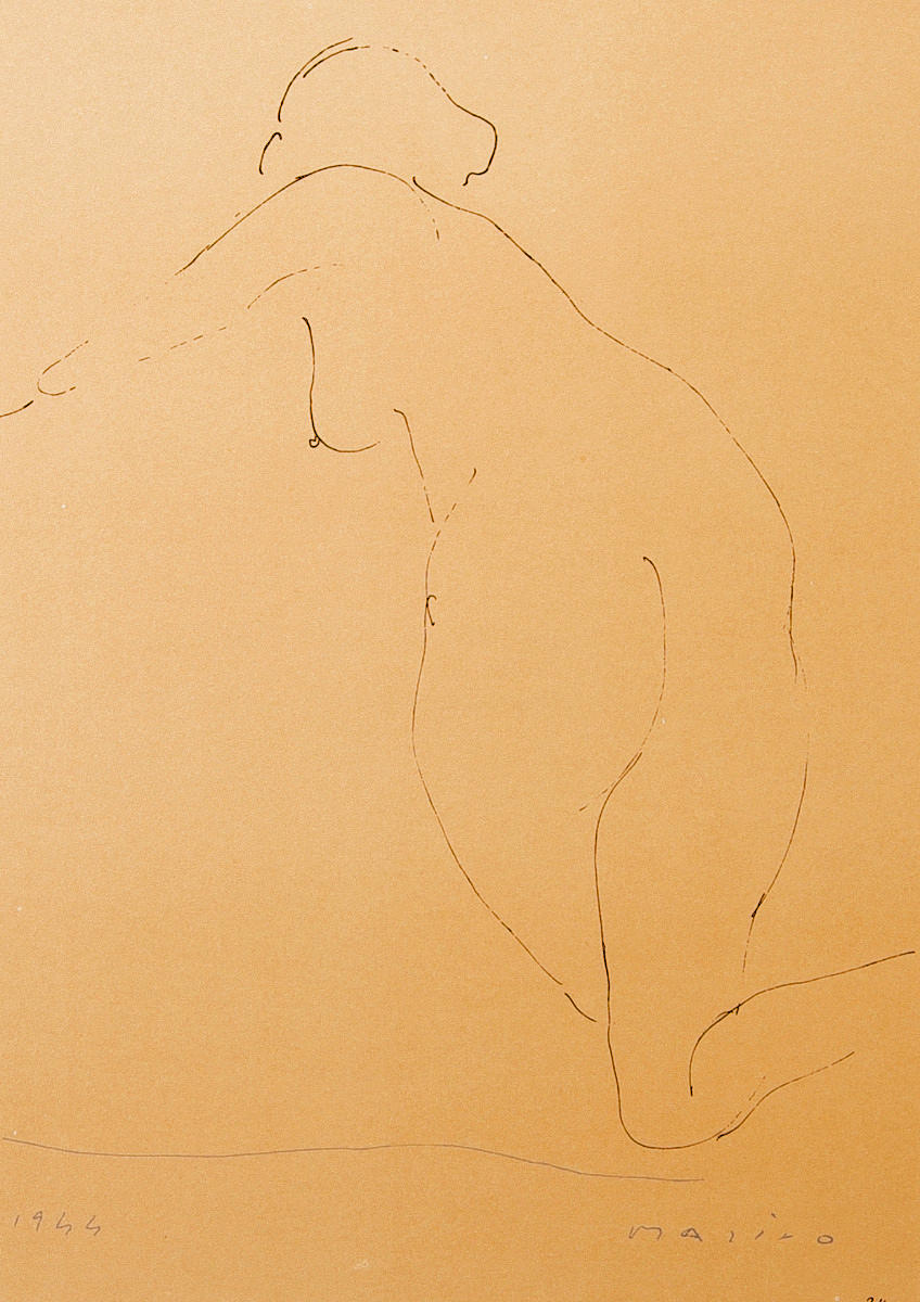 MARINO MARINI. EFTER. Kvinnostudie, 1942, färgserigrafi.