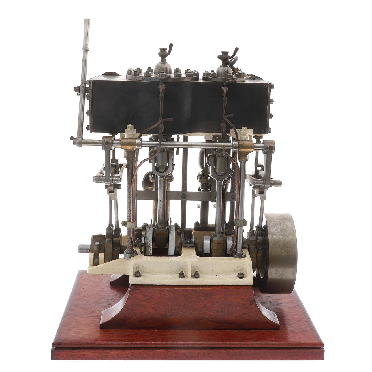 A MODEL OF A TWO CYLINDER COMPOUND STEAM LAUNCH ENGINE WITH STEPHENSON ...