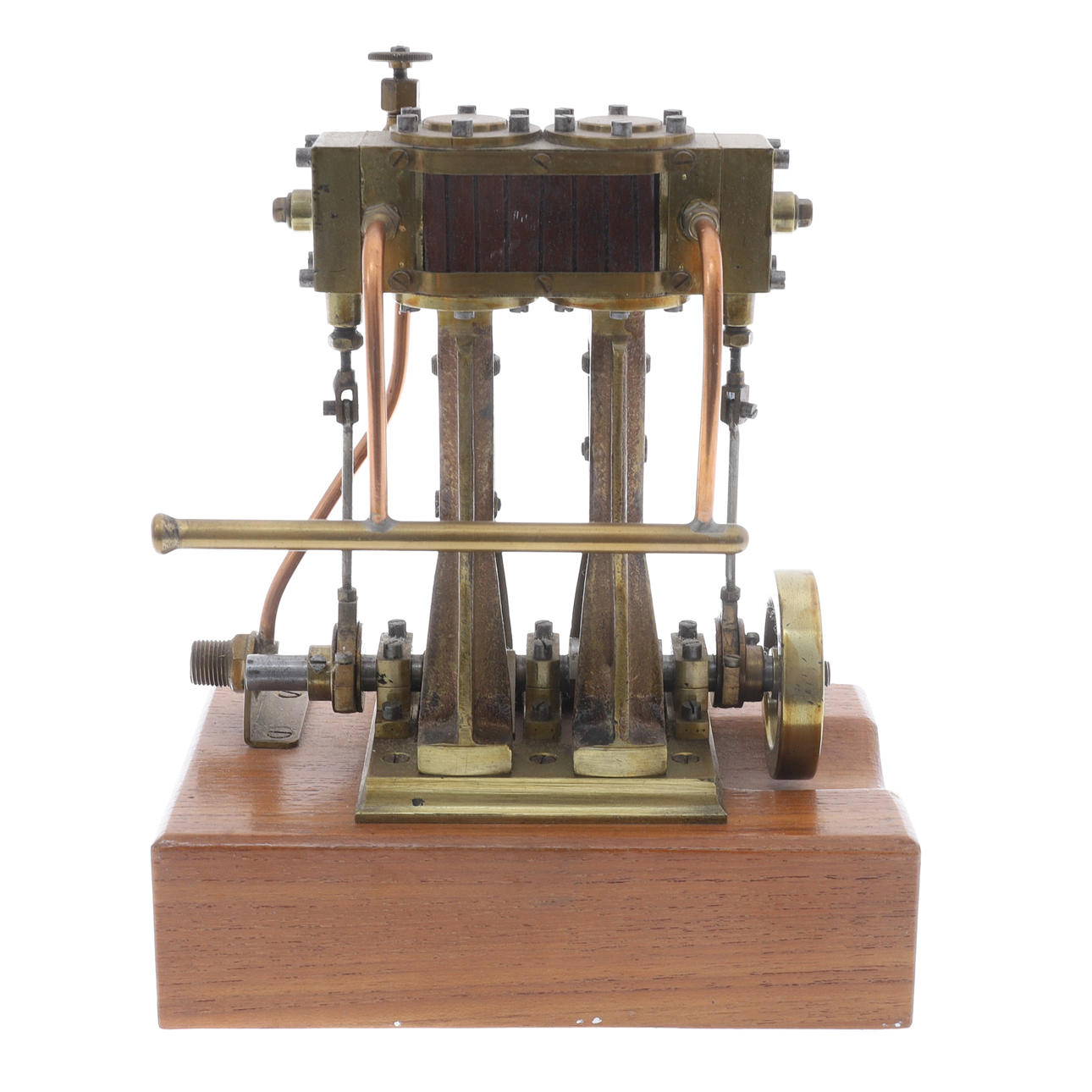 A MODEL OF INVERTED VERTICAL, TWIN CYLINDER STEAM LAUNCH ENGINE, CIRCA ...