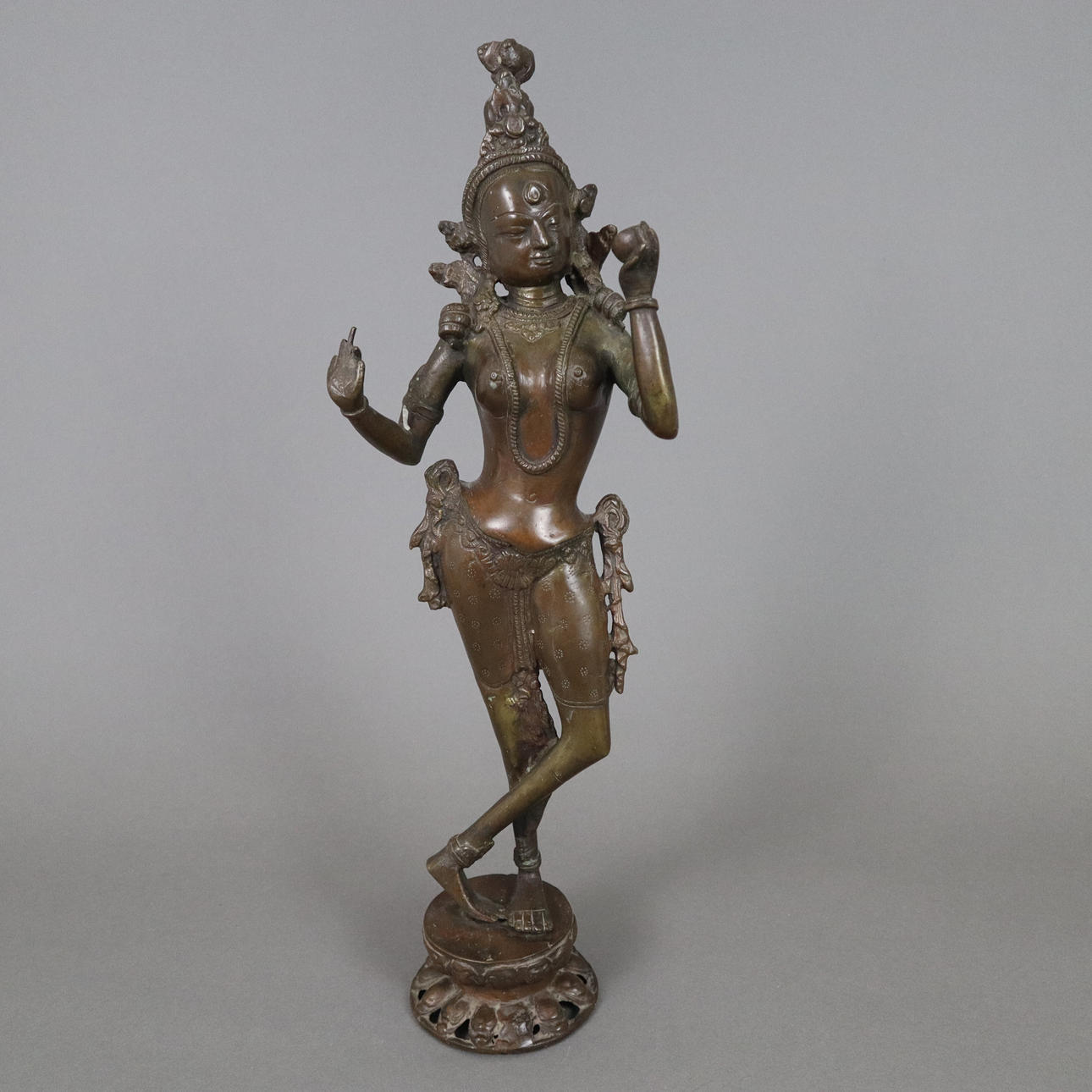 - STÅENDE TÆRE - Indien/Nepal, kobber-bronze legering.