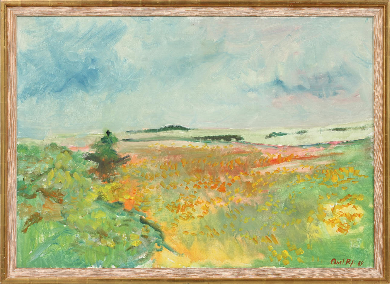 AXEL P JENSEN. Landskap, olja på duk, signerad-65.