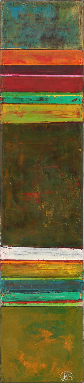 BRITT MARIE SUNDSTRÖM. "Ränder II", olja på duk, signerad BS.
