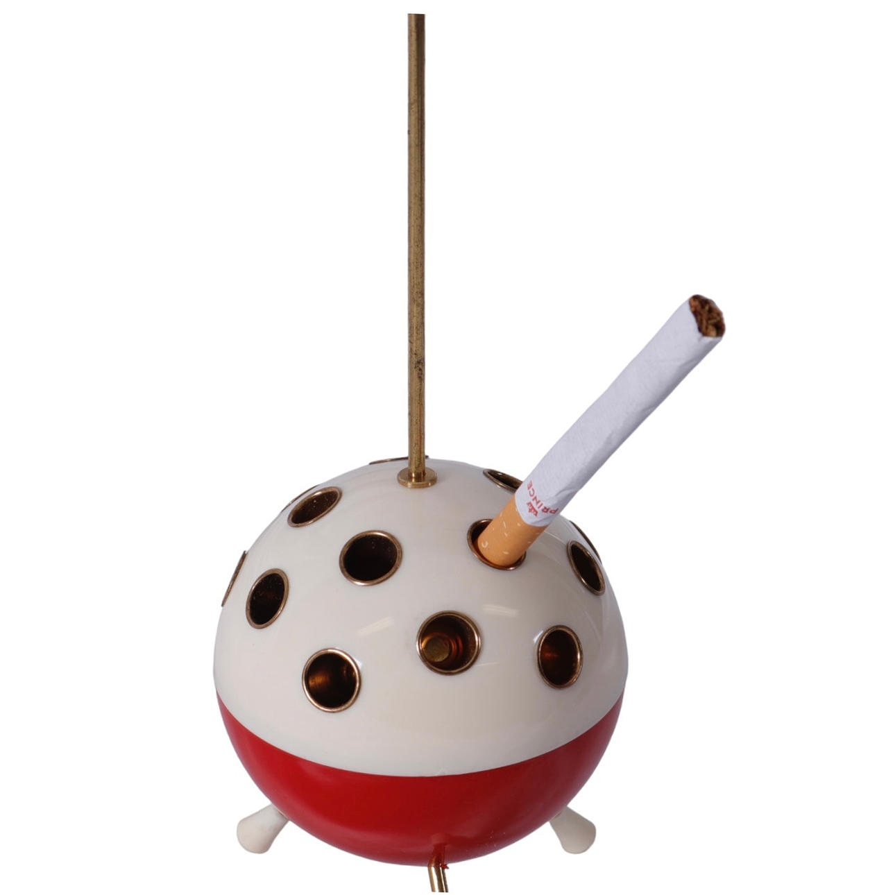 ZIGARETTENHALTER, Messing/Kunststoff, 60er/70er Jahre.